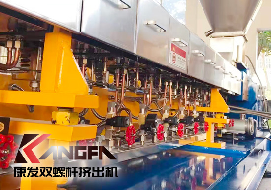 康發(fā)售后服務(wù)無止境!客戶水拉條JSH-75雙螺桿抽絲機 普通玻纖增強改性售后維保記